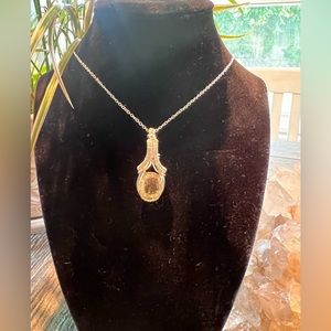 Sterling Silver Round Citrine Pendant